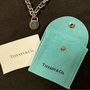 Tiffany & Co. 1837 round lock charm (retired)on sterling bracelet - vintage.